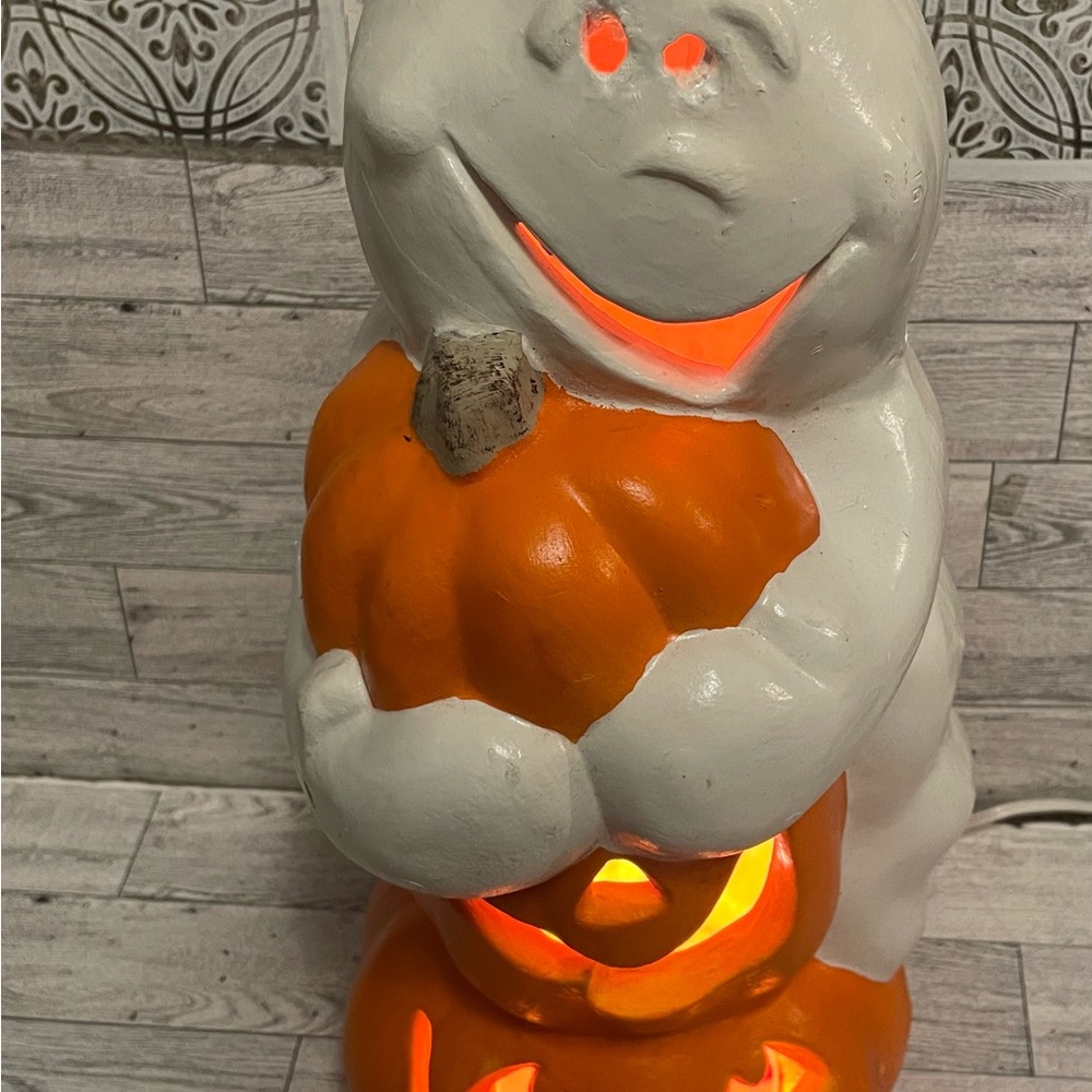 Vintage Halloween the paper magic group glo up ghost and pumpkin